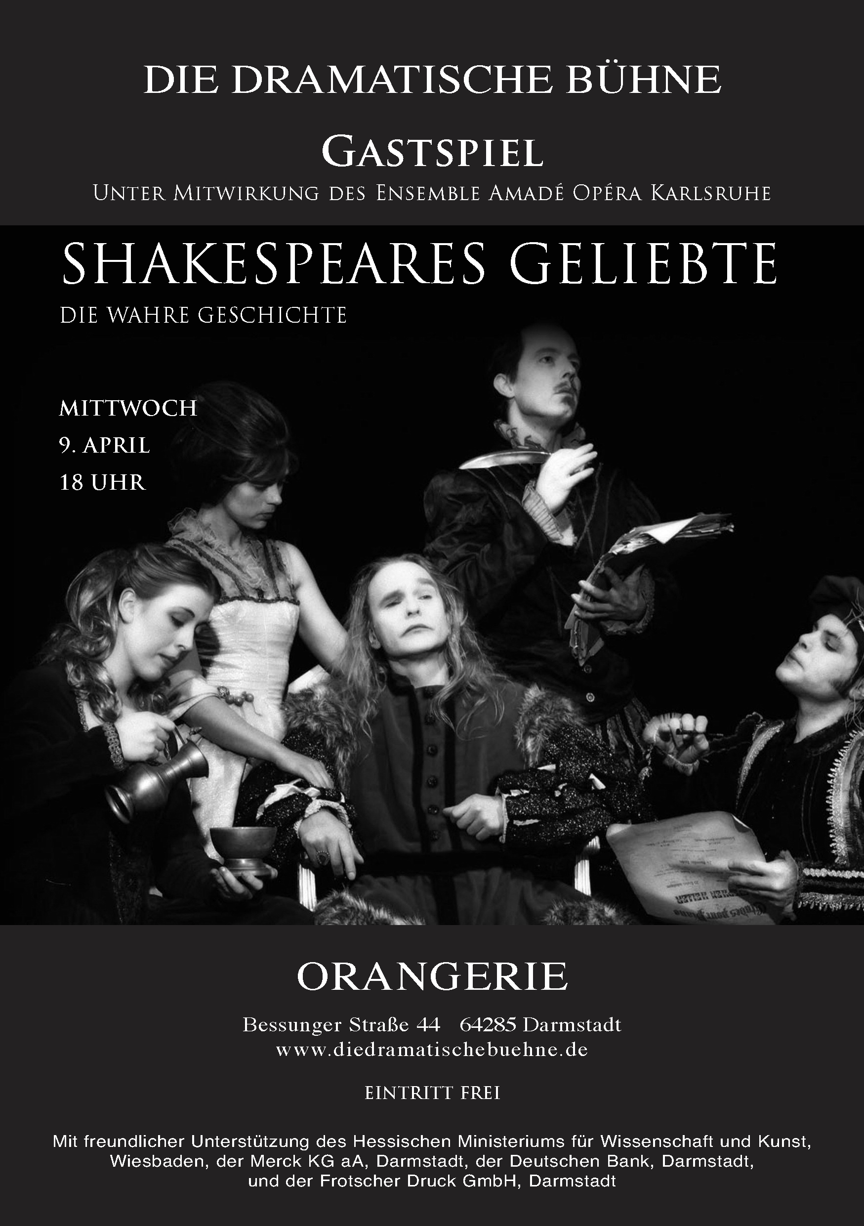 Flyer und Plakat_Shakespeares Geliebte_Orangerie DA 9.4.14 S.1